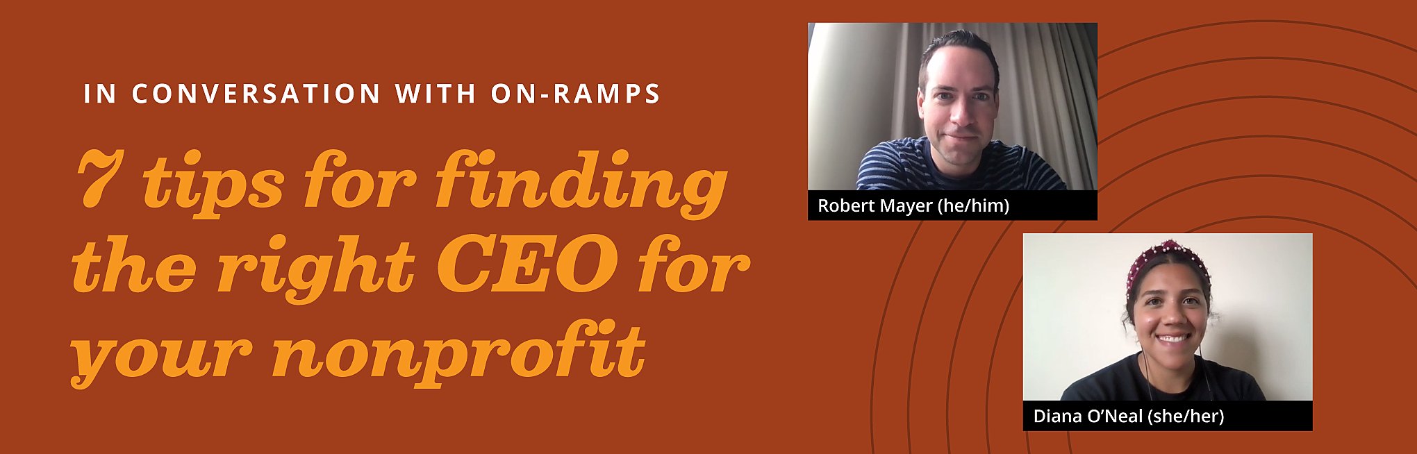 Author's photos with the "7 tips for finding the right CEO for your nonprofit" caption